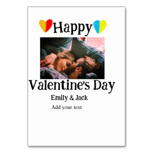 Happy valentine's Tag fügen Sie Pärchen Namen Foto Tischnummer