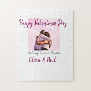 Happy Valentines Tag moderne Küsse Liebe Name p Puzzle