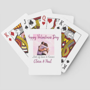 Happy Valentines Tag moderne Küsse Liebe Name p Spielkarten