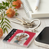 Happy Valentines Tag Modernes, romantisches Foto Schlüsselanhänger (Vorderseite rechts)