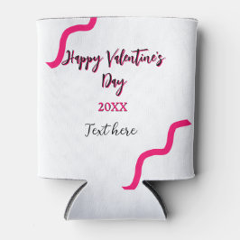 Happy Valentine's Tag rosa schwarze Spiralfett let Dosenkühler