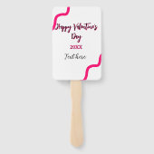 Happy Valentine's Tag rosa schwarze Spiralfett let Fächer (Rückseite)