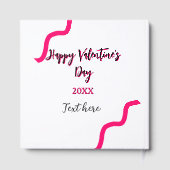 Happy Valentine's Tag rosa schwarze Spiralfett let Gästebuch (Rückseite)