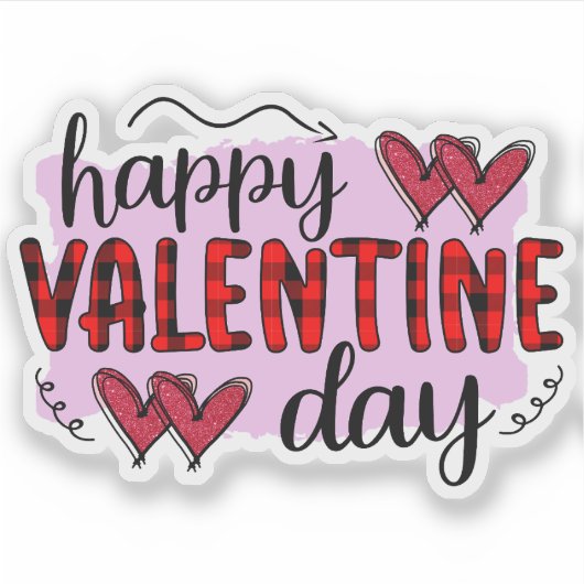 Happy Valentines Tagesaufkleber Aufkleber (Vorderseite)