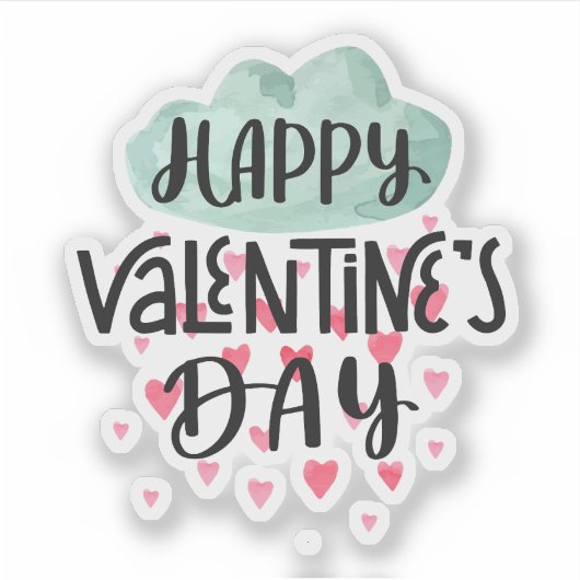 Happy Valentines Tagesaufkleber Aufkleber (Vorderseite)