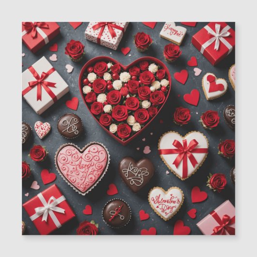 Happy Valentines Tageskarte Magnetkarte (Vorderseite)