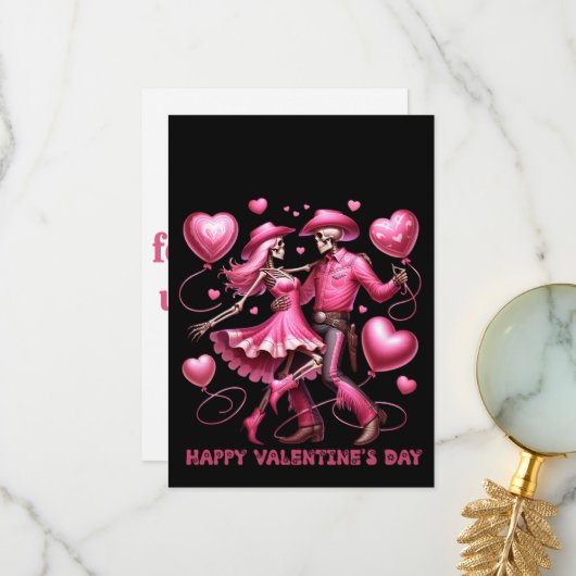 Happy Valentines - Valentinstag Card Dankeskarte (Vorderseite/Rückseite Beispiel)