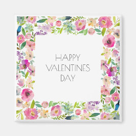 Happy Valentines Watercolor Floral Liebe Ihr Name Magnet