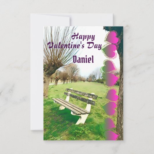 Happy Valentines Watercolor Garden Benz (Vorderseite)