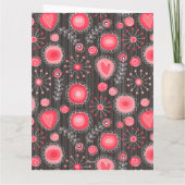 Happy Valentines Whimsical Red Herzen Blume Name Karte (Rückseite)