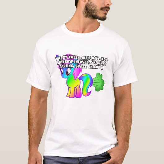 Happy valentines you space unicorn T-Shirt (Vorderseite)