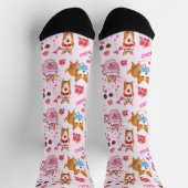 Happy Valentins Corgi Day Pattern Socken (Oben)