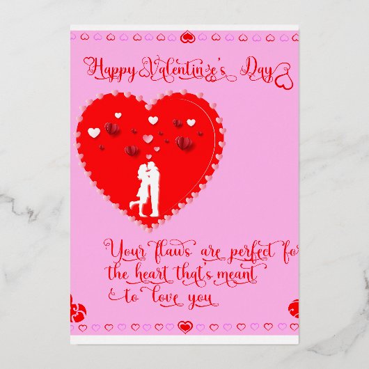 Happy Valentins Day-Real-Liebe Folieneinladung (Rückseite)