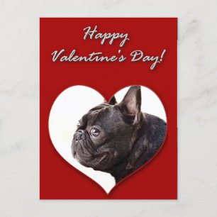 Happy Valentins französische Postkarte des Bulldog