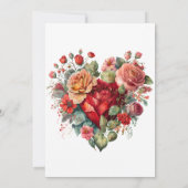 Happy Valentins Rose Vintage Engagement-Partei Einladung (Rückseite)