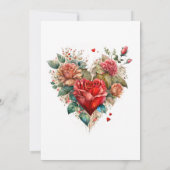 Happy Valentins Rose Vintages Brautparty Einladung (Rückseite)