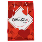 Happy Valentins Rote Herzen Mittlere Geschenktüte (Vorderseite)