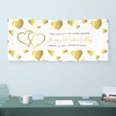 HAPPY VALENTINS TAGES EREIGNIS GOLD HEARTS BANNER (Messe)