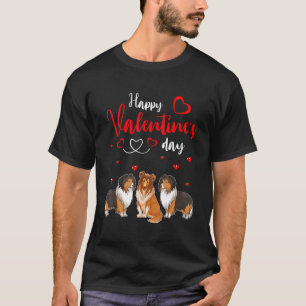 Happy Valentinstag Drei Niedliche Hunde Liebe T-Shirt