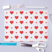 Happy Valentinstag Einfache rote Herzmuster Seidenpapier (Handwerk)