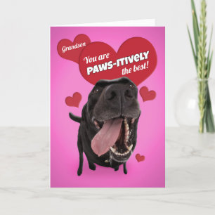 Happy Valentinstag Grandson Funny Hund Spaß Feiertagskarte