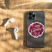Happy Valentinstag Handschrift Design Aufkleber