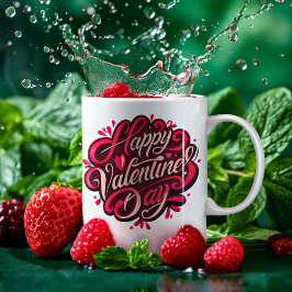 Happy Valentinstag Handschrift Design Kaffeetasse
