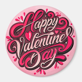 Happy Valentinstag Handschrift Design Magnet