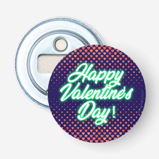 Happy Valentinstag Neon Design-23692 Flaschenöffner (Vorderseite)