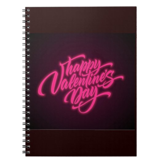 Happy Valentinstag Neon Design-23692 Notizblock (Vorderseite)