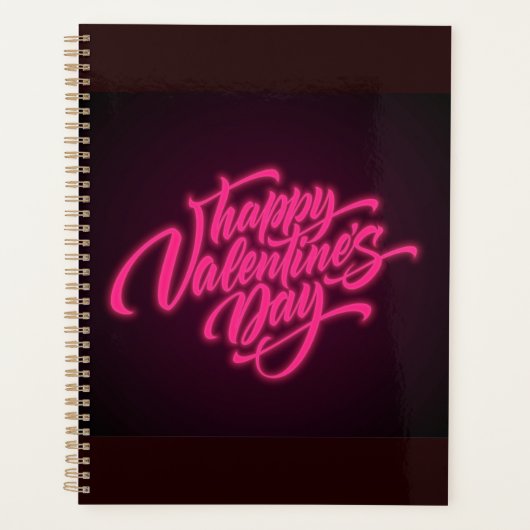 Happy Valentinstag Neon Design-23692 Planer (Vorderseite)
