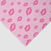 Happy Valentinstag Pink Lipstick Blot Kiss Seidenpapier (Ausschnitt)