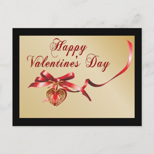 Happy Valentinstag Postkarte (Vorderseite)