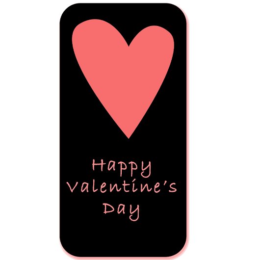 Happy Valentinstag Postkarte | Rosa Herz