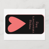 Happy Valentinstag Postkarte | Rosa Herz (Vorderseite)