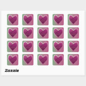 Happy Valentinstag Quadratischer Aufkleber (Blatt)