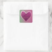 Happy Valentinstag Quadratischer Aufkleber (Tasche)