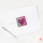 Happy Valentinstag Quadratischer Aufkleber (Umschlag)