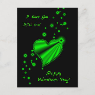 Happy Valentinstag - Regenbogenherz mit Sternen H Feiertagspostkarte