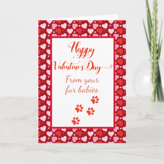 Happy Valentinstag von Hunden Katzen Karte (Vorderseite)