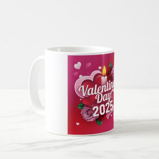Happy Vallentine's Day 2025 Kaffeetasse (Vorderseite Links)