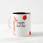 Happy Vater Day Tasse - Silhouette für Vater und K (Vorderseite Links)