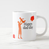 Happy Vater Day Tasse - Silhouette für Vater und K (Rechts)
