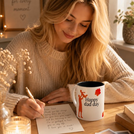 Happy Vater Day Tasse - Silhouette für Vater und K