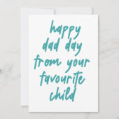 Happy Vater Day von Ihrem Lieblingskind Dankeskarte (Vorderseite)