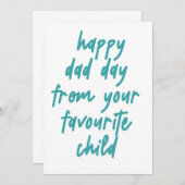 Happy Vater Day von Ihrem Lieblingskind Dankeskarte (Vorne/Hinten)