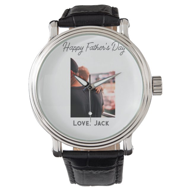 Happy väterliche Foto moderne Liebe einfache Vater Armbanduhr (Vorderseite)
