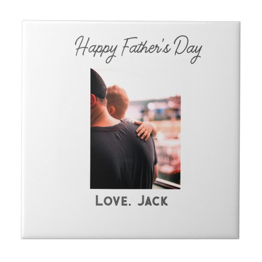 Happy väterliche Foto moderne Liebe einfache Vater Fliese (Vorderseite)