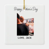 Happy väterliche Foto moderne Liebe einfache Vater Keramikornament (Rückseite)