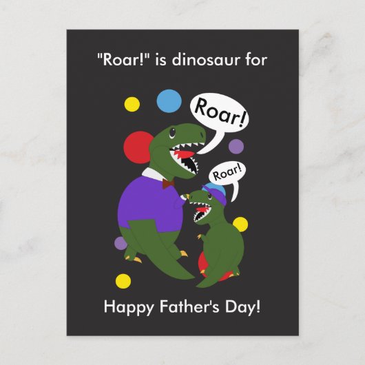Happy Vaters Day Dinosaur von Son Personalize Postkarte (Vorderseite)